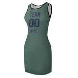 Custom Blue Green Blue Sleeveless Vest Dress