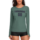 Custom Blue Green Navy Women's Long-Sleeve Shirt