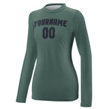 Custom Blue Green Navy Women's Long-Sleeve Shirt