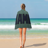 Custom Blue Green Navy Beach Towel