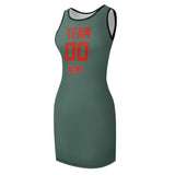 Custom Blue Green Orange Red Sleeveless Vest Dress