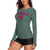 Custom Blue Green Pink Women's Long-Sleeve Shirt