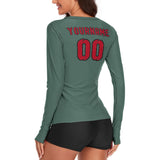 Custom Blue Green Red Women's Long-Sleeve Shirt