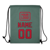 Custom Blue Green Red Drawstring Bag