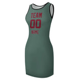 Custom Blue Green Crimson Red Sleeveless Vest Dress