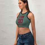 Custom Blue Green Crimson Red Sleeveless Tank Top