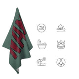 Custom Blue Green Crimson Red Beach Towel