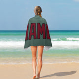 Custom Blue Green Crimson Red Beach Towel