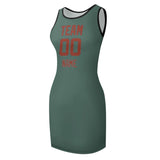 Custom Blue Green Coral Red Sleeveless Vest Dress