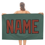 Custom Blue Green Coral Red Beach Towel