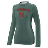 Custom Blue Green Coral Red Women's Long-Sleeve Shirt