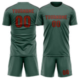 Custom Blue Green Coral Red Soccer Jersey