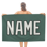 Custom Blue Green White Beach Towel