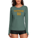 Custom Blue Green Yellow Women's Long-Sleeve Shirt