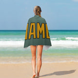 Custom Blue Green Yellow Beach Towel