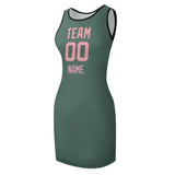 Custom Blue Green Light Pink Sleeveless Vest Dress