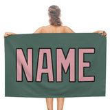 Custom Blue Green Light Pink Beach Towel