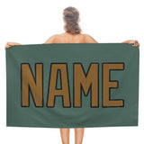 Custom Blue Green Khaki Beach Towel