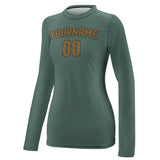 Custom Blue Green Khaki Women's Long-Sleeve Shirt