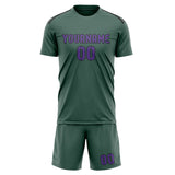 Custom Blue Green Light Purple Soccer Jersey