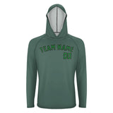 Custom Blue Green Emerald Green UV-Hoodie