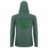 Custom Blue Green Emerald Green UV-Hoodie
