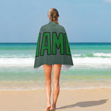 Custom Blue Green Emerald Green Beach Towel