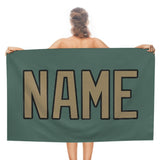 Custom Blue Green Light Khaki Beach Towel