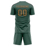 Custom Blue Green Light Khaki Soccer Jersey