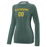 Custom Blue Green Light Yellow Women's Long-Sleeve Shirt