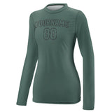 Custom Blue Green Blue Green Women's Long-Sleeve Shirt