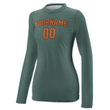 Custom Blue Green Orange Women's Long-Sleeve Shirt