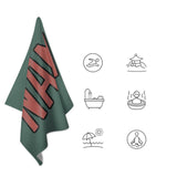 Custom Blue Green Copper Rose Beach Towel