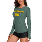 Custom Blue Green Gold Women's Long-Sleeve Shirt
