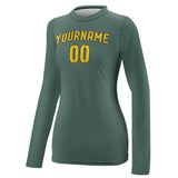 Custom Blue Green Gold Women's Long-Sleeve Shirt