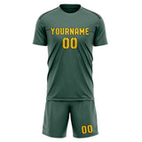 Custom Blue Green Gold Soccer Jersey