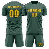 Custom Blue Green Gold Soccer Jersey