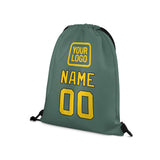 Custom Blue Green Gold Drawstring Bag