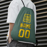 Custom Blue Green Gold Drawstring Bag