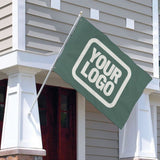 Custom Blue Green White Flag