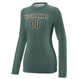 Custom Blue Green Brown Women's Long-Sleeve Shirt