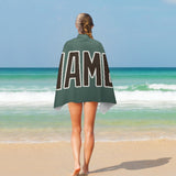 Custom Blue Green Brown Beach Towel