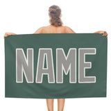 Custom Blue Green Gray Beach Towel