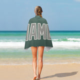Custom Blue Green Gray Beach Towel
