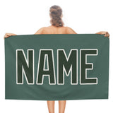 Custom Blue Green Dark Green Beach Towel