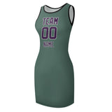 Custom Blue Green Purple Sleeveless Vest Dress