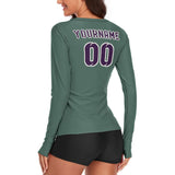 Custom Blue Green Purple Women's Long-Sleeve Shirt