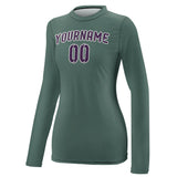 Custom Blue Green Purple Women's Long-Sleeve Shirt