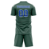 Custom Blue Green Sky Blue Soccer Jersey