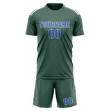 Custom Blue Green Sky Blue Soccer Jersey